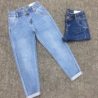 QUẦN JEANS BAGGY LƯNG THUN BẢN LỚN NỮ MỚI BT