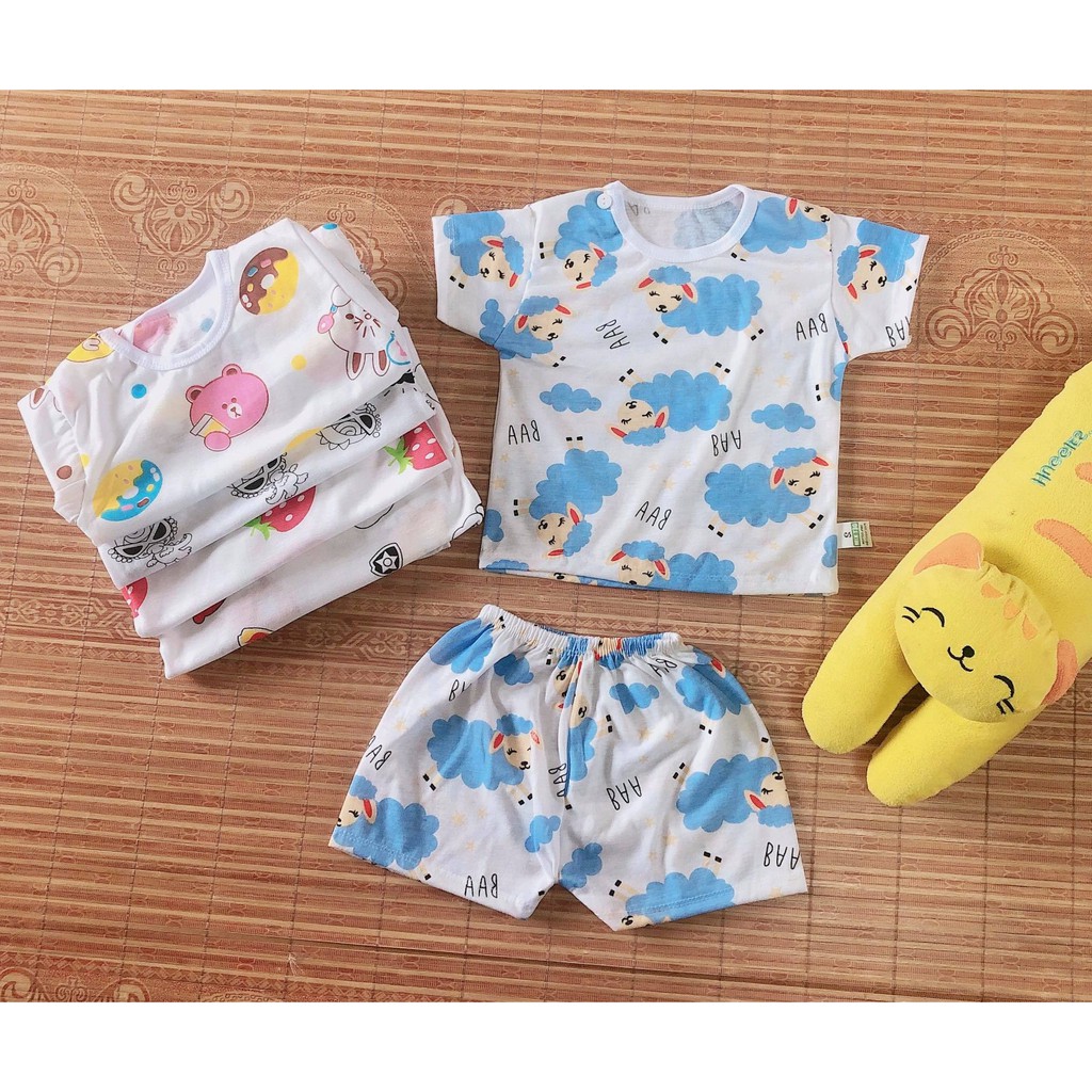Cộc tay - 5 bộ đồ coton mùa hè cho bé/trẻ sơ sinh
