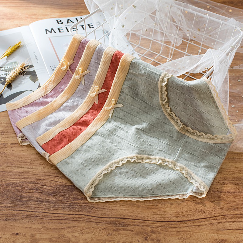 【Ready stock】Women Panties Cotton Ribbon Colorful underwear Wanita seluar dalam