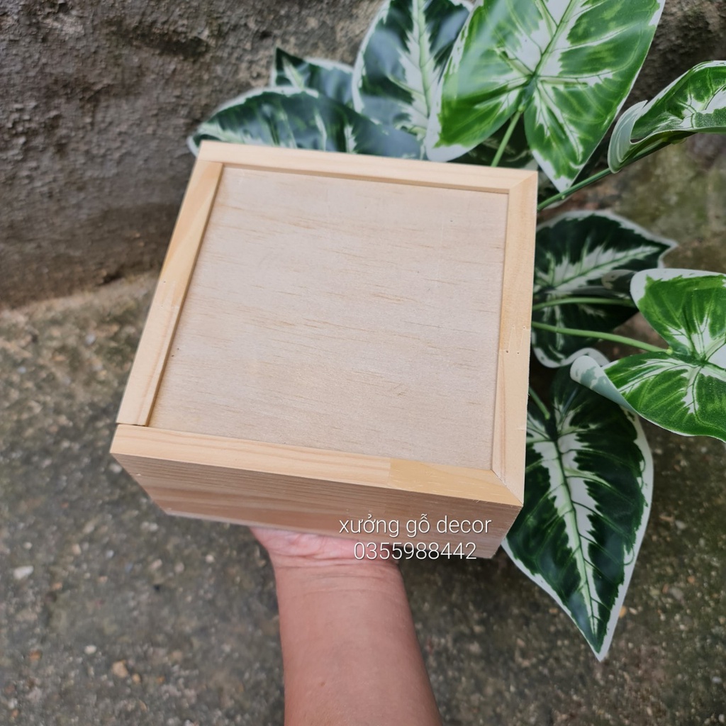 Hộp đựng quà tặng đựng đồ bằng gỗ nắp trượt giá rẻ - Woody Box