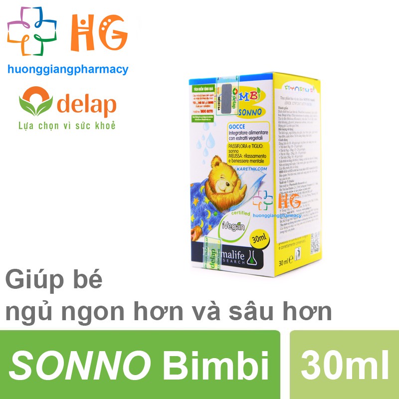 Fitobimbi Sonno - Thảo dược châu âu giúp bé ngủ ngon, dành cho trẻ khó ngủ, ngủ không sâu giấc (Chai 30ml)
