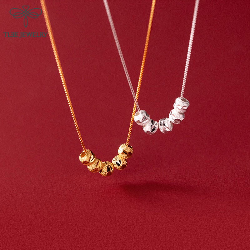 Dây chuyền bạc nữ TLEE mẫu dây năm viên bi bạc TleeJewelry D0204