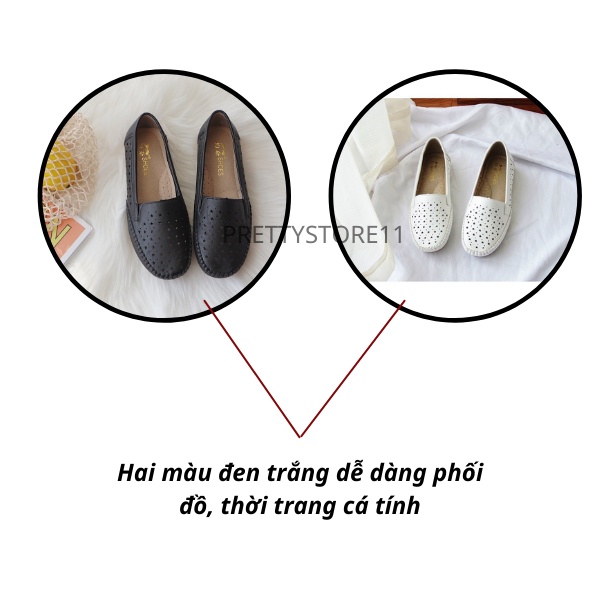 Giày lười mọi nữ đế mềm êm chân thoáng khí họa tiết trẻ trung cao cấp thời trang Hàn Quốc đi làm đi chơi