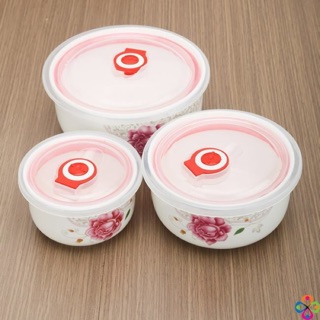 Bộ 3 bát sứ có nắp
