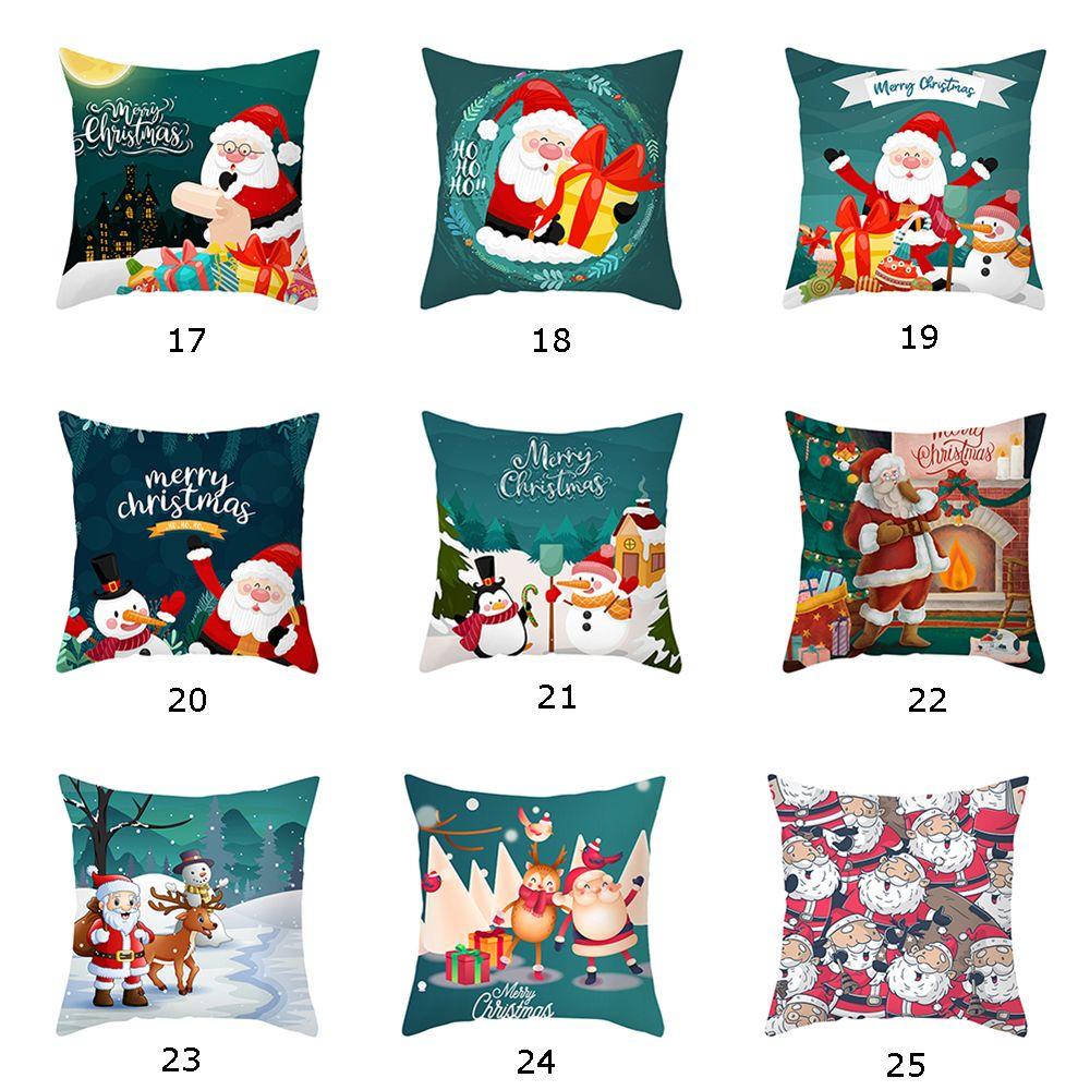 CONOPERY Vỏ Gối In Họa Tiết Ông Già Noel Trang Trí Giáng Sinh