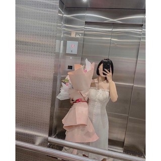 ĐẦM TRẮNG MIDI XẾP LY NGỰC