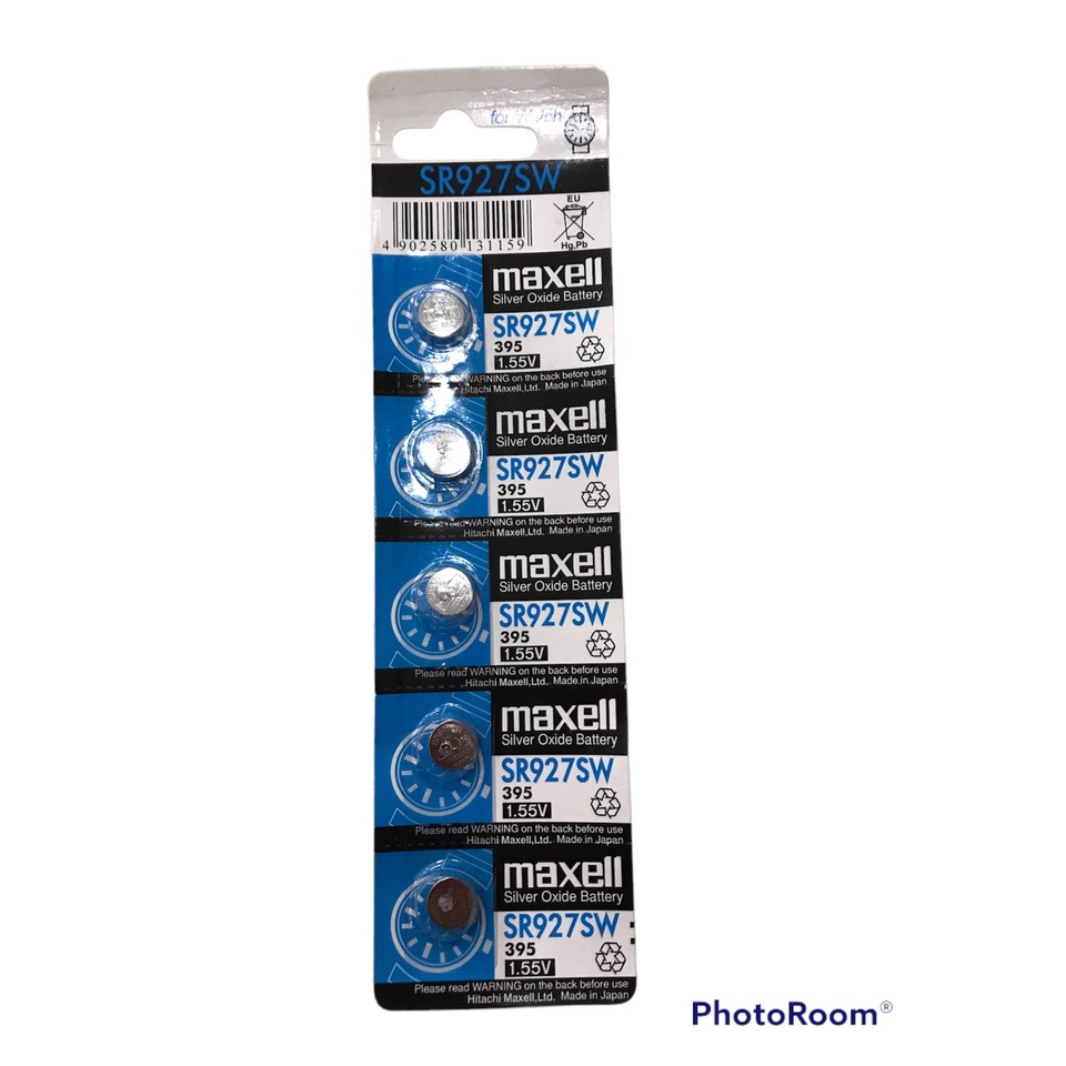 Vỉ 5 viên pin Maxell SR927SW AG7 G7 LR927 926 927 395 SR927 195 Nhật Bản