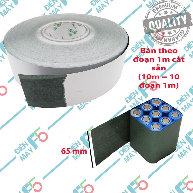 Giấy dán cách điện cách nhiệt cell pin 6.5cm, 12cm cuộn 100m
