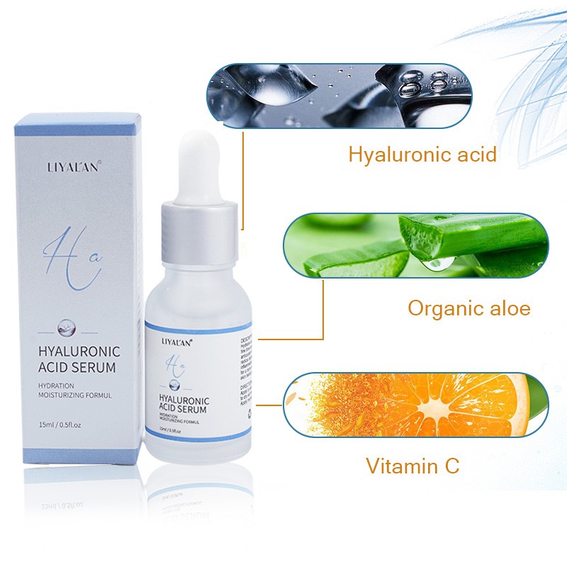 Serum LIYALAN tinh chất hyaluronic acid dưỡng ẩm làm giảm nếp nhăn chăm sóc làn da 15ml