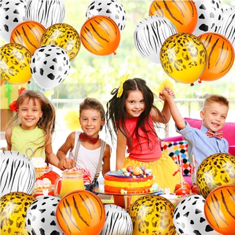 Bóng tròn hoạ tiết chủ đề safari rừng xanh thú rừng size 12&quot;