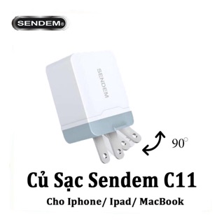 Củ Sạc Nhanh Tốc Độ Cao Sendem C11 QC 3.0 - Chính Hãng - Dùng được cho dòng Macbook mới