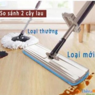 Chổi Lau Nhà Đa Năng Tự Vắt Xoay 360 Độ Spin Mop Thế Hệ Mới 2021 (Tặng Thêm 1 Bông Lau)