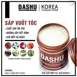 Sáp vuốt tóc nam Dashu for Men Wild Design Muscle Wax 100ml độ cứng vừa, bóng nhẹ, phù hợp với tóc dài, tóc mỏng, mềm
