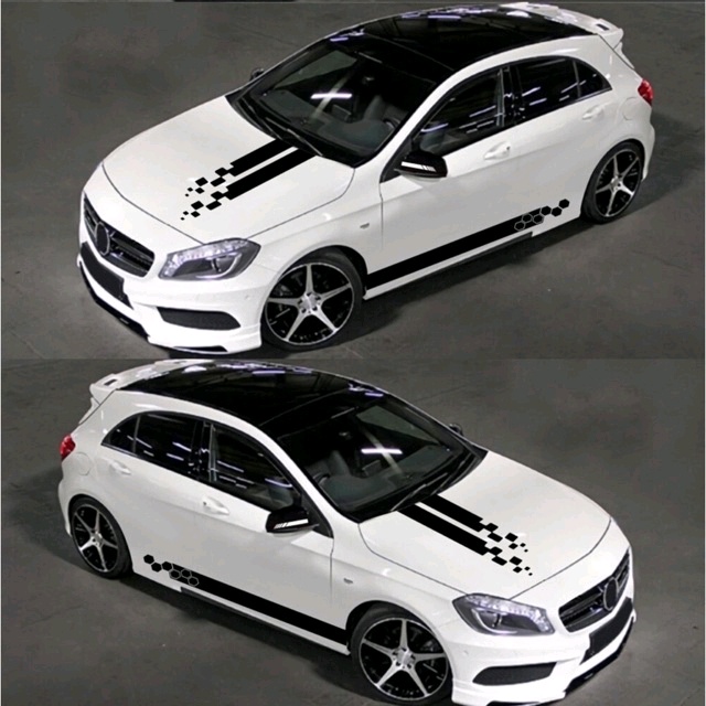 Tem dán sườn xe và dán nắp capo phong cách thể thao