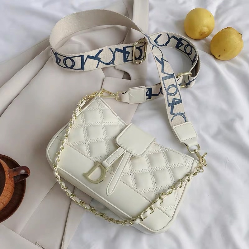 Túi Xách Nữ Túi Kẹp Nách Treo Chữ D Vừa Đeo Chéo Đeo Vai Sang Chảnh