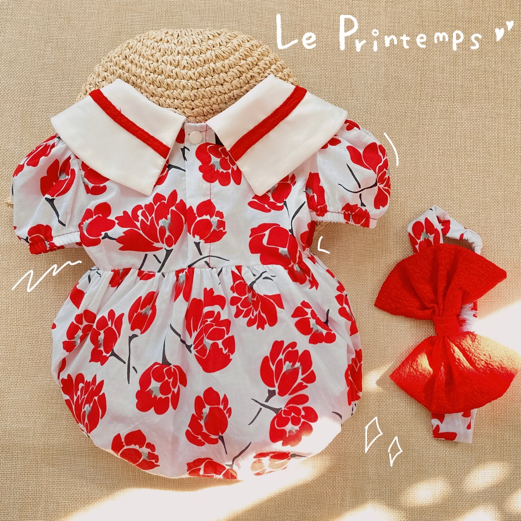 Bodysuit hoa cho bé gái sơ sinh sơ sinh 1 2 tuổi MINTSCLOSET Mint's Closet - BS6052 - BS6063 - BS6069