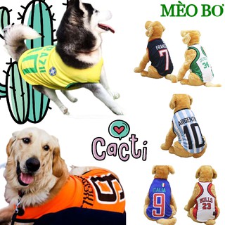 Áo cho chó dạng thể thao ba lỗ size lớn vải thun lỗ sịn