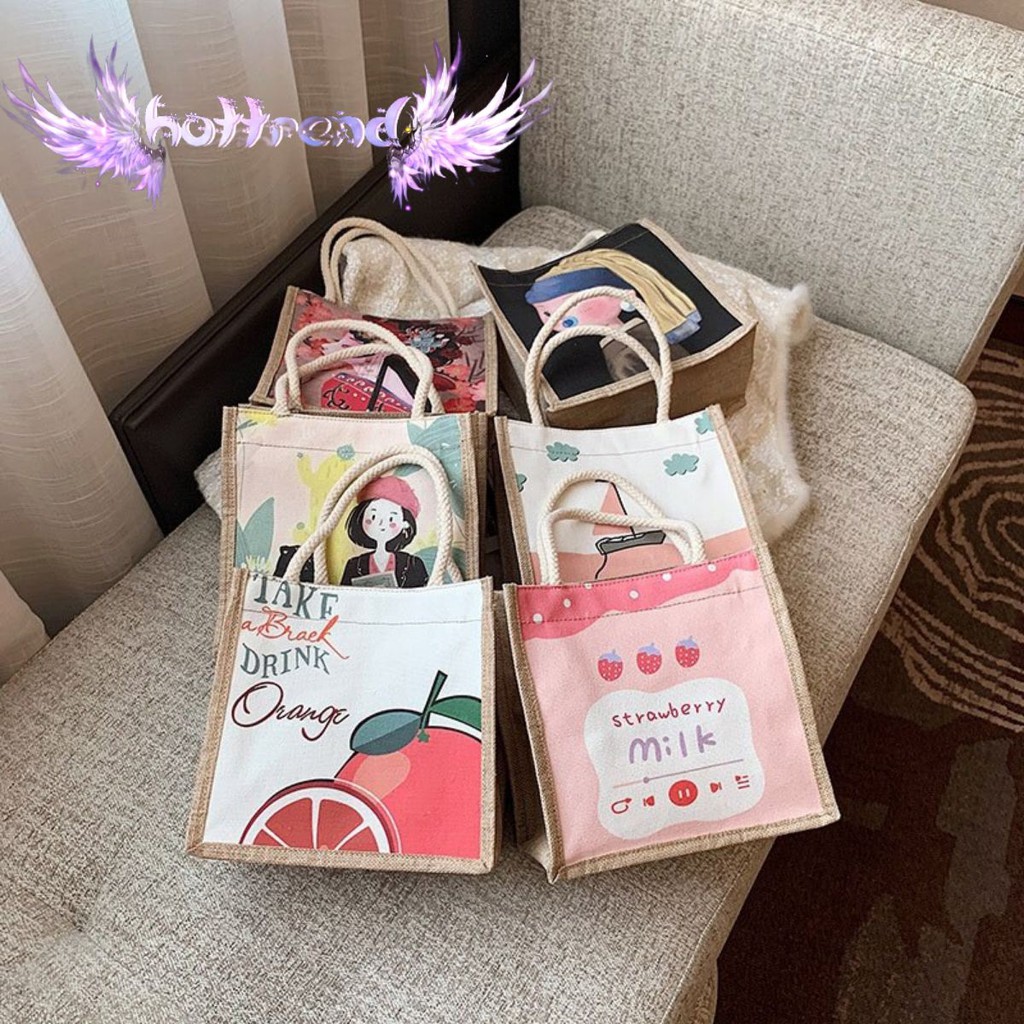 Túi cói mini 6 mẫu size 21 x 21cm