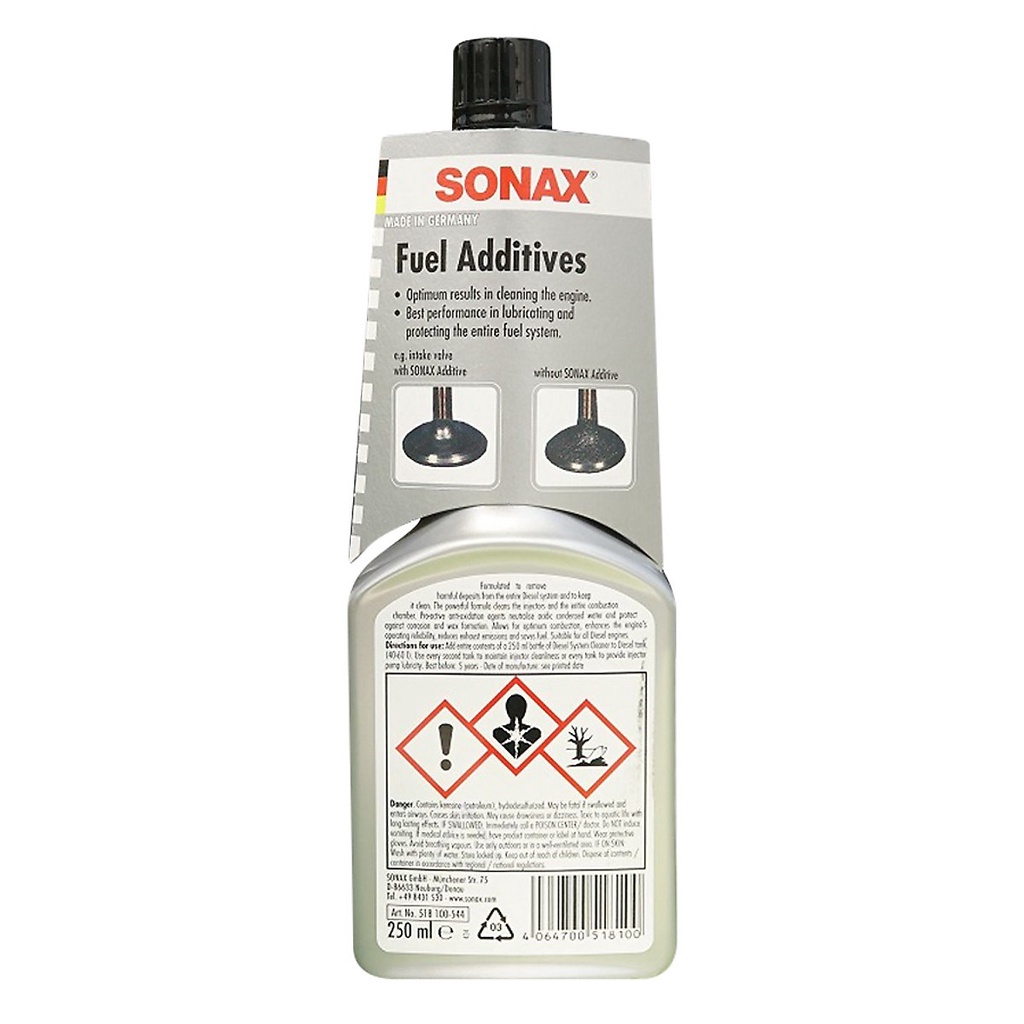 Phụ gia xăng cho ô tô Sonax 515100 250ml - Tốc độ 247