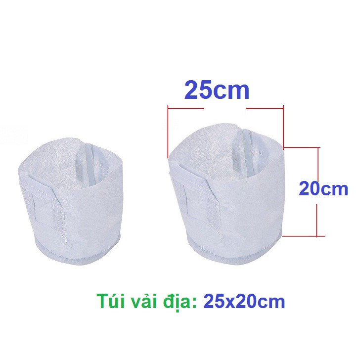 túi vải trồng cây 2 quai xách kích thước 25x20cm