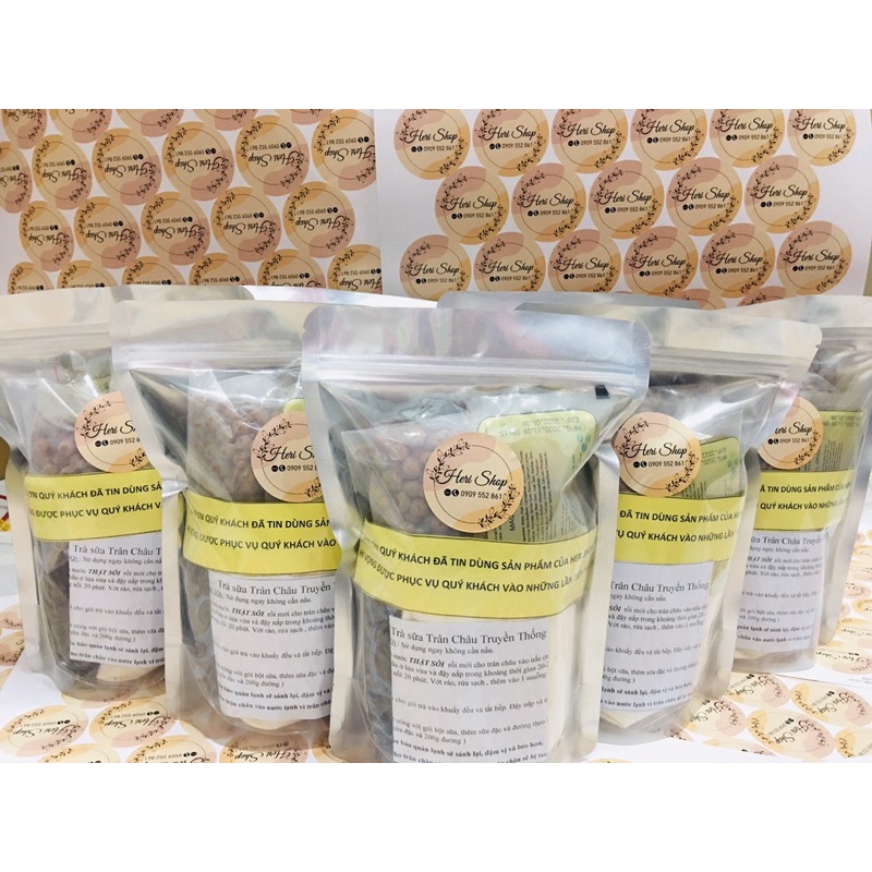 Set nguyên liệu pha trà sữa trân châu (10-15ly) - TRÂN CHÂU GIÒN DẺO - 550gr