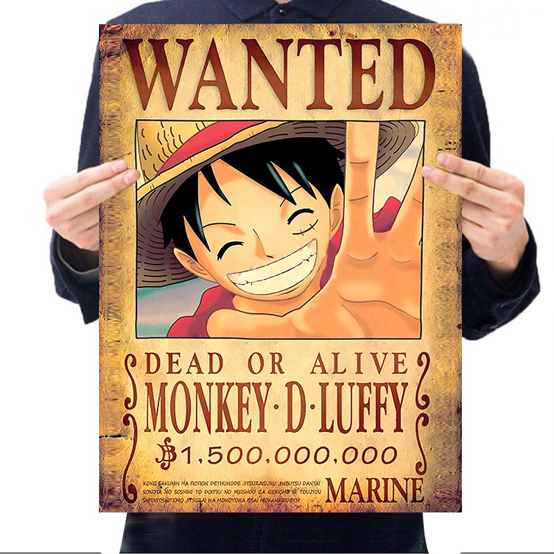 Poster truy nã, Áp phích trang trí dành cho fan truyện One Piece - Giấy bìa dầy dặn - Hàng LOẠI 1 1107