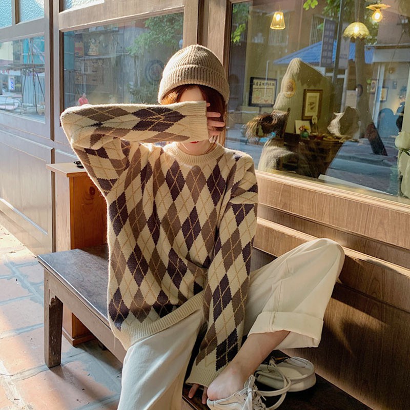 Áo len sọc oval vintage