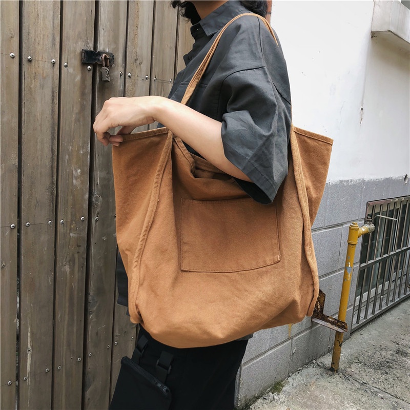 Túi Xách Canvas Sức Chứa Lớn Họa Tiết One Piece Thời Trang Mùa Đông Cho Nữ