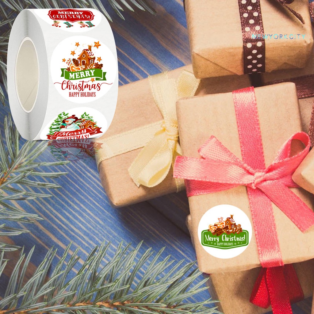 Cuộn 500 Sticker Hoạt Hình Dán Trang Trí Giáng Sinh