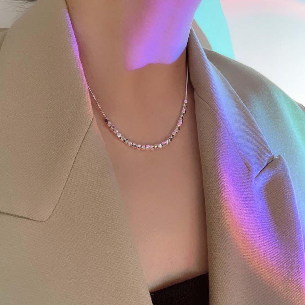 AROMA Vòng cổ Bạc Mặt Khối Lập Phương Phong Cách Cổ Điển Cho Nữ