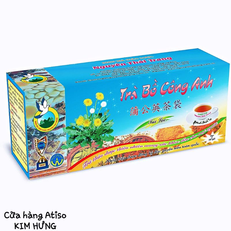 TRÀ TÚI LỌC BỒ CÔNG ANH (50 GÓI NHỎ × 2G) GIẢM MỤN NHỌT, MÁT GAN, GIẢI NHIỆT.