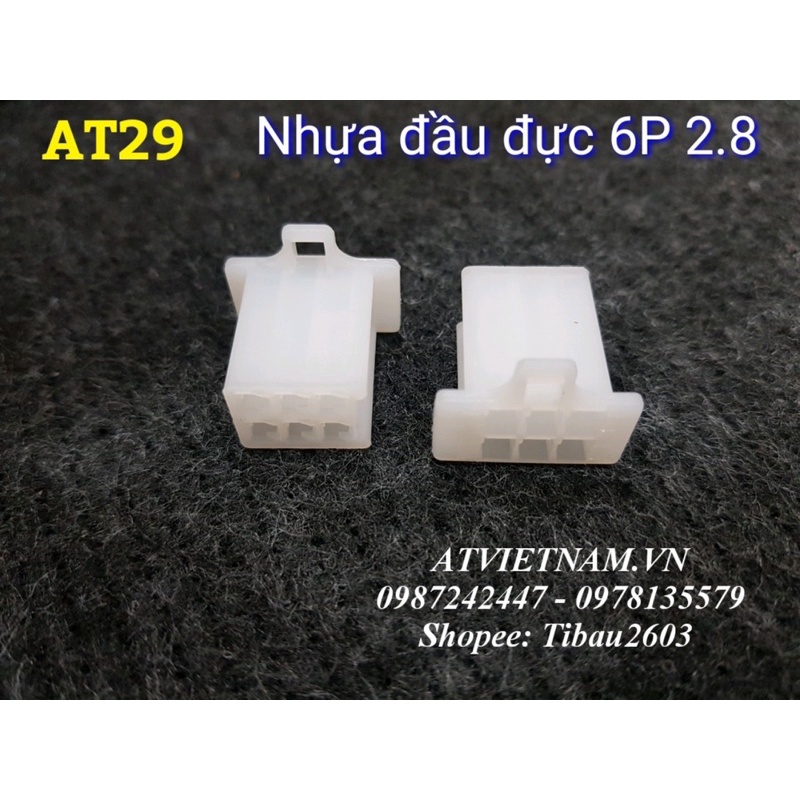 Nhựa đầu ĐỰC 6 lỗ 6P 2.8 - AT29