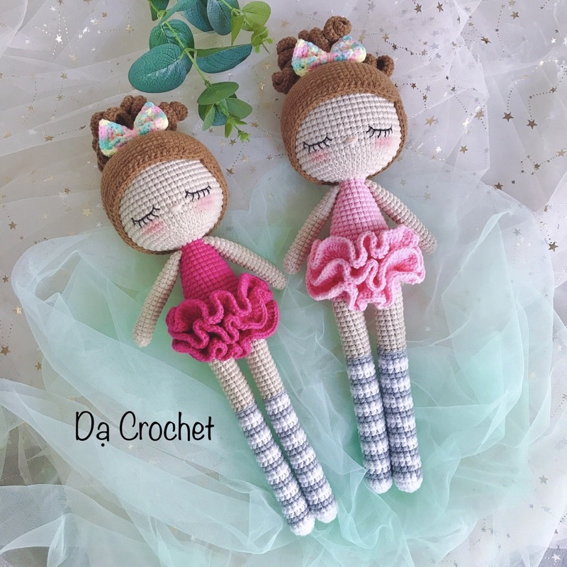 Búp Bê Len Cao Cấp An Toàn Cho Bé Gái - Thú Bông Len Handmade Đan Móc Bằng Thủ Công Bằng Tay