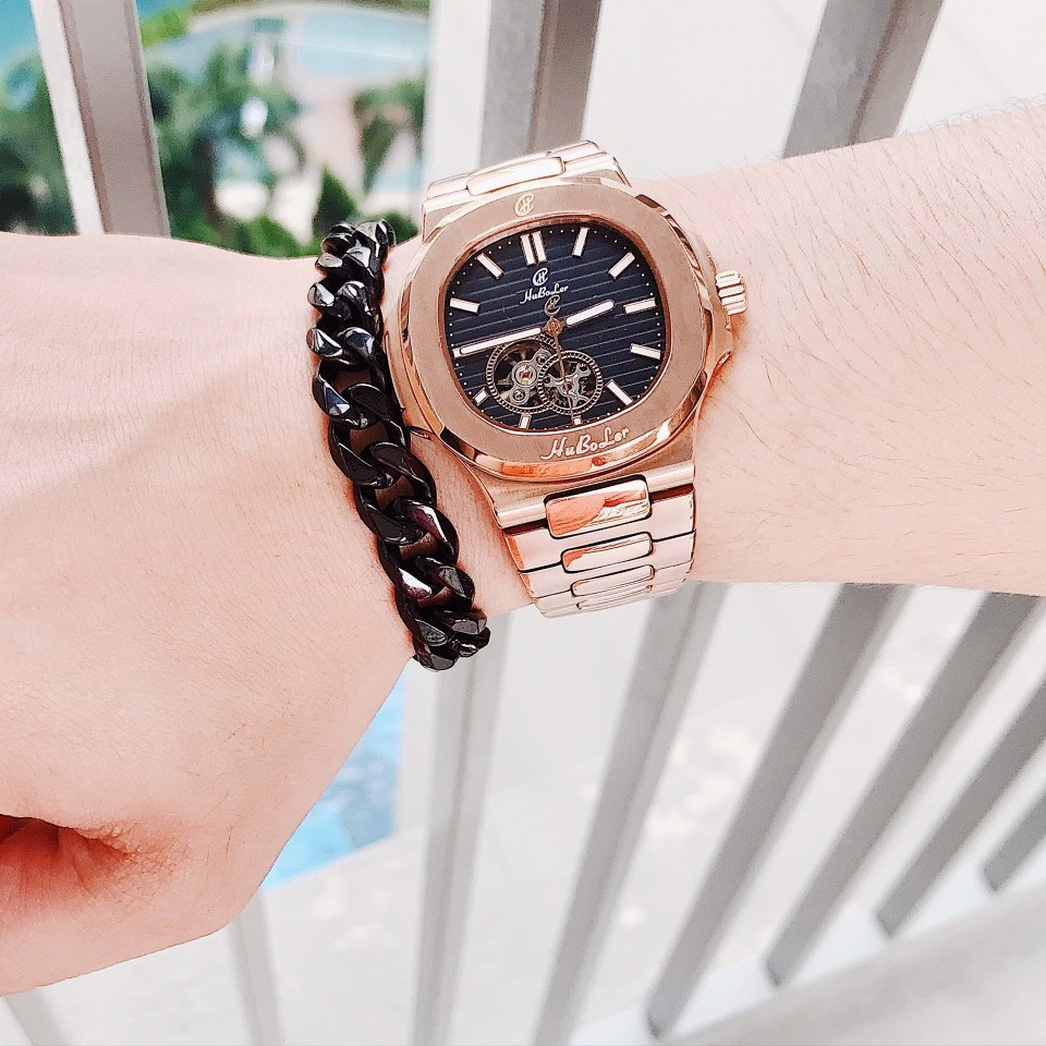 Đồng Hồ Nam Huboler Automatic Rose Gold Black 40mm Chính Hãng