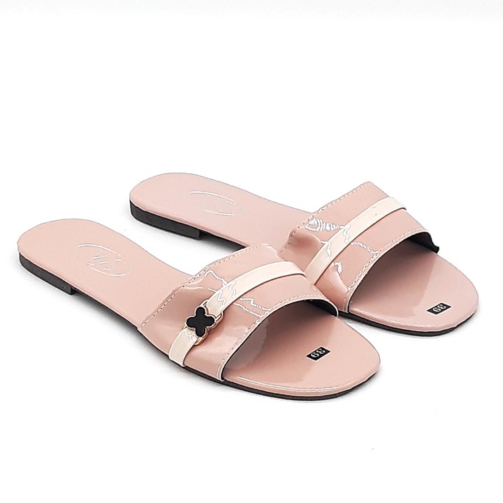 Dép lê bệt nữ quai ngang hoạ tiết logo khoá thời trang VYS TA6421 (Nhiều màu)