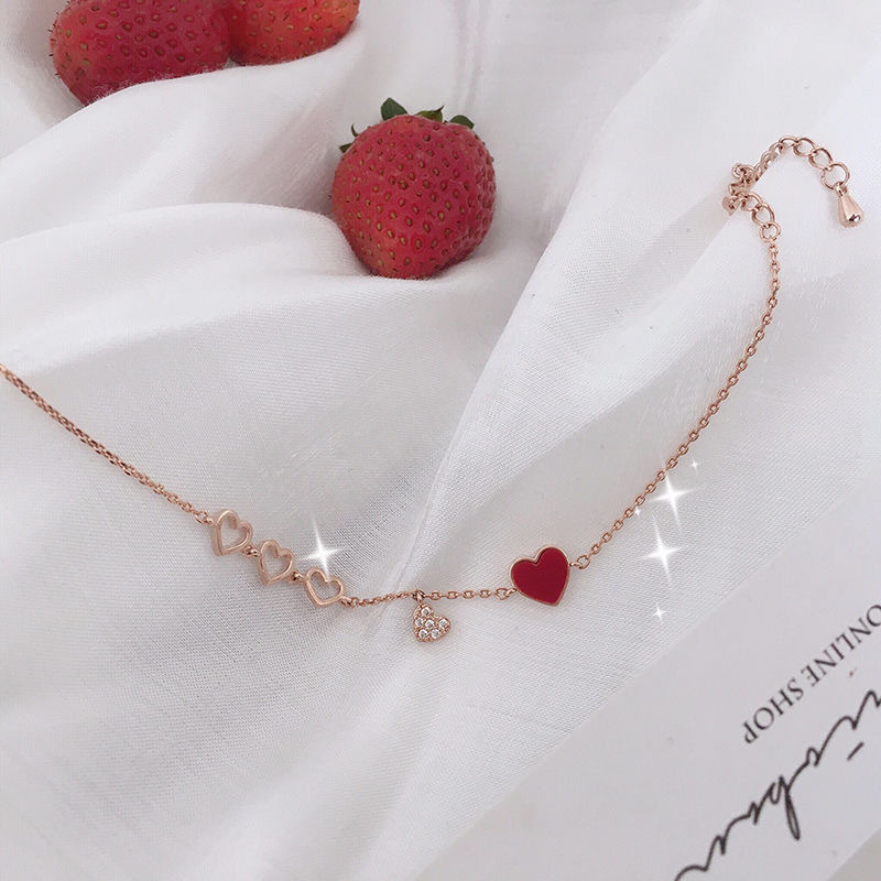 Vòng đeo tay đính kim cương giả hình trái tim cho nữ