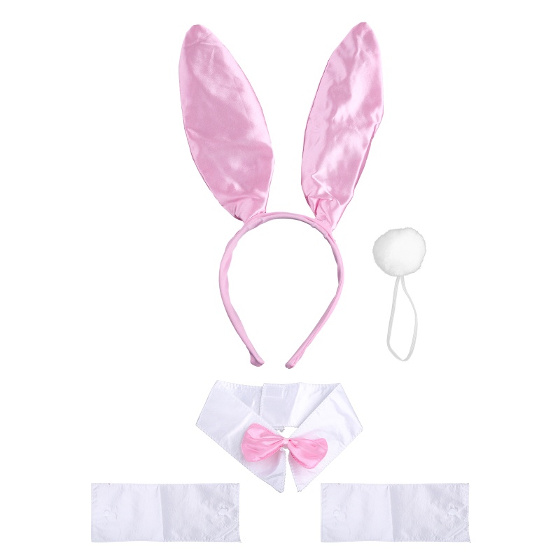 Flgo Băng Đô Tai Thỏ Bông Dạng Lưới Quyến Rũ Hóa Trang Halloween