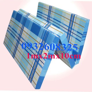 Nệm Bông Ép 1mx1m95x10cm Gấp 3 Thoáng Mát