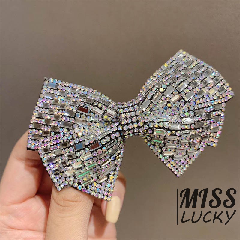VN Kẹp Tóc Nơ Đính Đá Nhiều Màu Thời Trang Cho Nữ