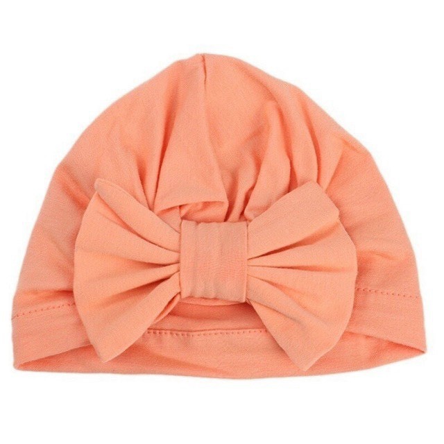 Mũ Turban (mũ cotton) màu trơn thắt nơ dễ thương cho bé gái, nhiều màu lựa chọn