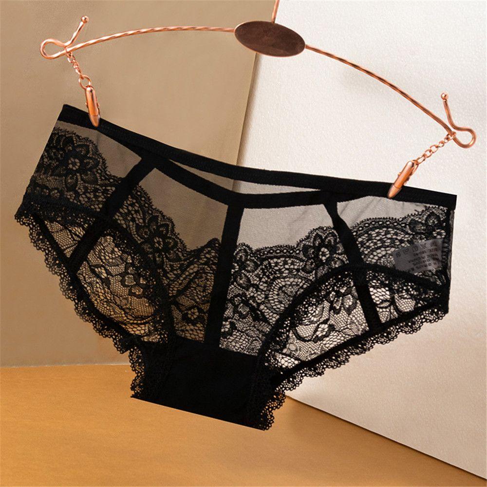 Quần Lót Ren Trong Suốt Lưng Thấp Thêu Họa Tiết Xinh Xắn