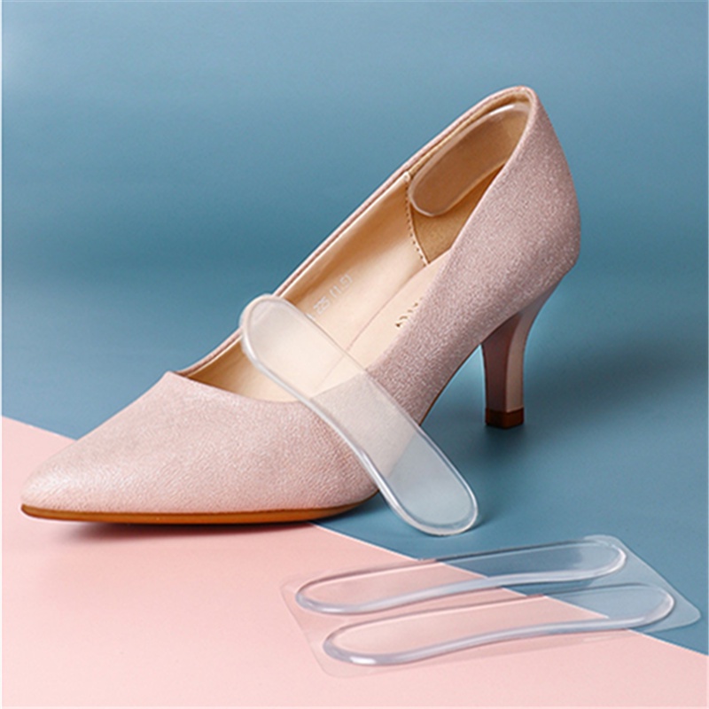 1 Cặp Miếng Lót Gót Giày Cao Gót Trong Suốt Bảo Vệ Gót Chân Bằng Silicon