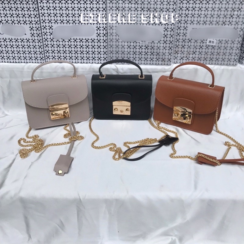 Túi xách nữ Phơ La có quai xách và dây đeo chéo tháo dời sz 18 khoá bấm