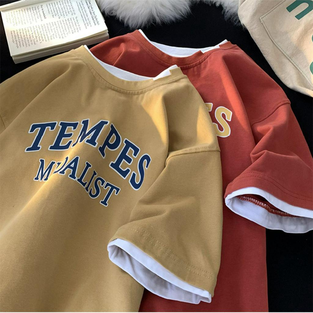 Áo phông Form rộng TEMPES phối layer - MayLinh Shop - Áo thun tay lỡ chất vải cotton