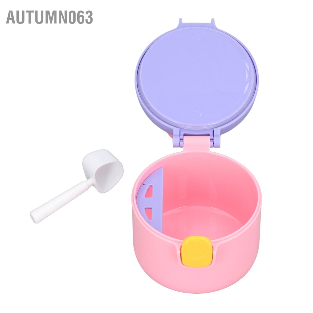 Autumn063 Hộp đựng sữa bột di động 250ml Cấp thực phẩm Thiết kế muỗng nâng cấp bằng silicon Niêm phong bảo quản thức ăn cho bé với thìa