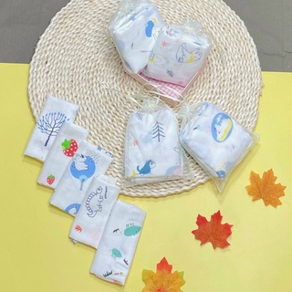 Set 10 Khăn Sữa Cho Bé Sơ Sinh Aden Túi Lưới