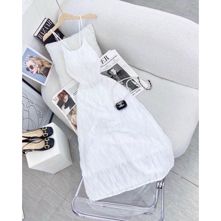 Đầm trắng maxi đan lưng H3748 (+hình thật)