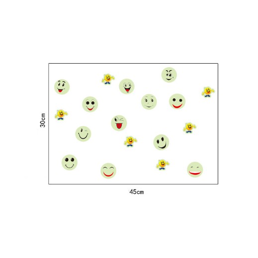 Decal trang trí ICON mặt cười dạ quang ( Kèm ảnh thật )