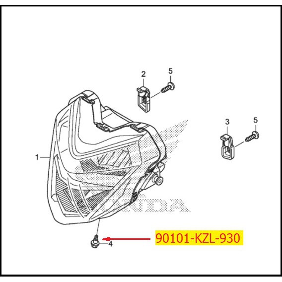 Bu Lông / Ốc Chỉnh Cao Thấp Đèn Pha Winner V1 - GTR - Monkey 125 (90101-KZL-930)