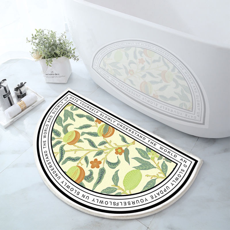 Thảm chùi chân hình tròn hút nước chống trượt nhanh khô kích thước 40*60cm